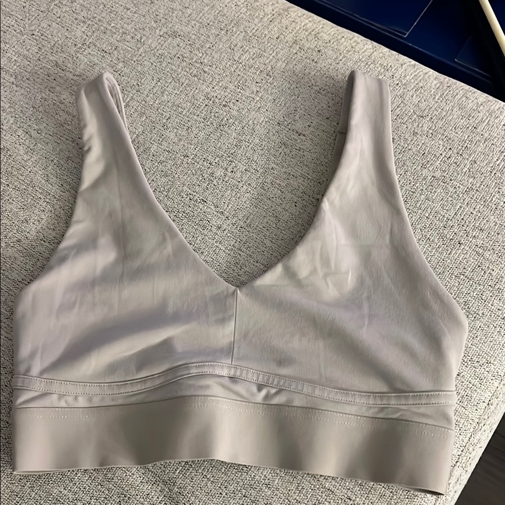 Gray Seamless Wireless Bra with Wide Straps